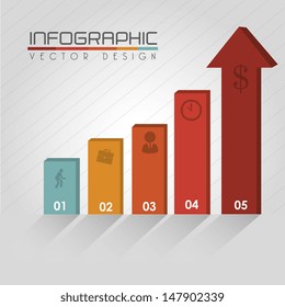 arrows infographics over gray background vector illustration 