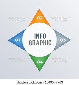 Arrows informational infographics template design. Business concept infograph with 4 options, steps or processes. Vector visualization can be used for workflow layout, diagram, annual report, web