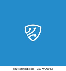 Arrows inside shield digital growth