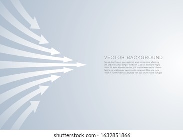 Arrows to integrate. White Arrows. Business flow chart. Vector background. Design element.