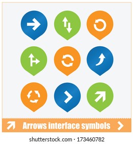 arrows interface symbols set isolated