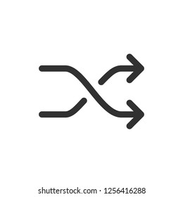 arrows intersect, sign mix. linear icon. Line with editable stroke