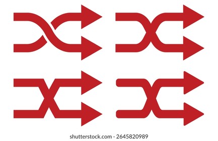 setas cruzam, sinal mix. ícone linear. Linha com traçado editável