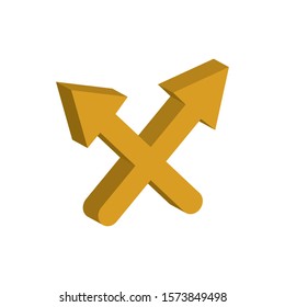 arrows intersection, 3d style icon. vector illustration design