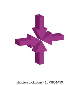 arrows intersection 3d style icon vector illustration design
