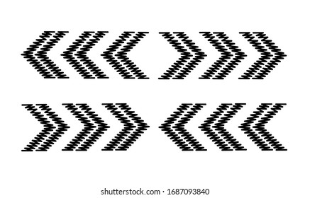 arrows isolated on white background, zigzag design vector