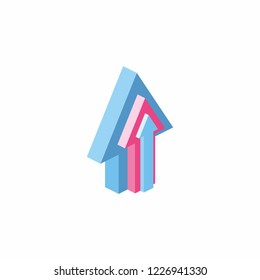 Arrows isometric 3d icon
