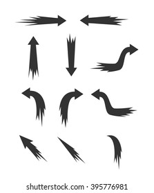 Arrows with jagged tails