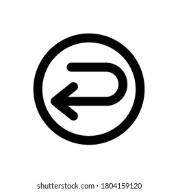 Flechas a la izquierda (Flechas) vector de contorno de icono. aislado en fondo blanco