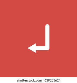 arrows left icon. sign design. red background