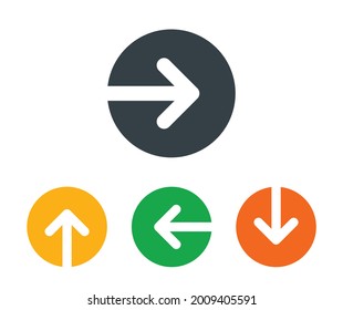 Arrows left, right, up and down icon button vector. Directions concept