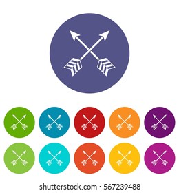 Arrows LGBT set icons in different colors isolated on white background