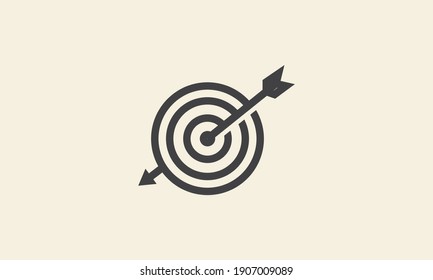arrows line with circle target simple logo symbol icon vector graphic design illustration
