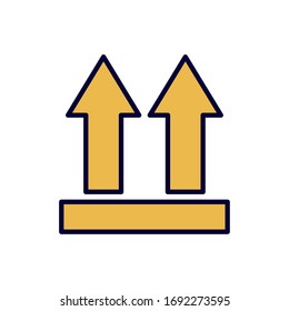 Arrows line and fill style icon design, Delivery logistics transportation shipping service warehouse industry and global theme Vector illustration