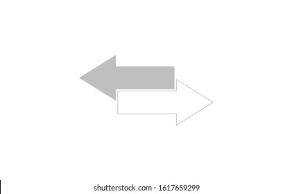 Arrows line icon in flat design vector illustration. Arrows line icon consist of back and forth arrows in white background.