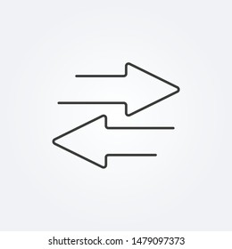 Arrows line icon. Transfer or exchange concept. Vector illustration.