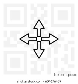 arrows line icon. vector illustration