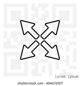 arrows line icon. vector illustration