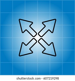 arrows line icon. vector illustration