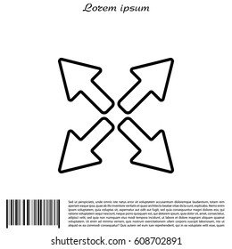 arrows line icon. vector illustration