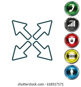 arrows line icon. vector illustration