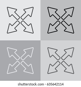 arrows line icon. vector illustration