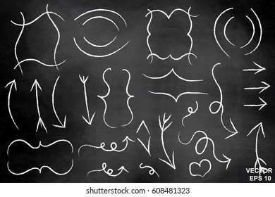 Arrows. Line. On the chalkboard. For your design