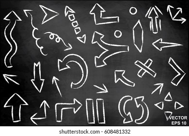 Arrows. Line. On the chalkboard. For your design