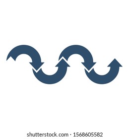 arrows line one by one. Stock Vector illustration isolated on white background.