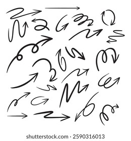 Arrows line symbol element hand drawn