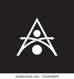 arrows lines art with dots design logo vector