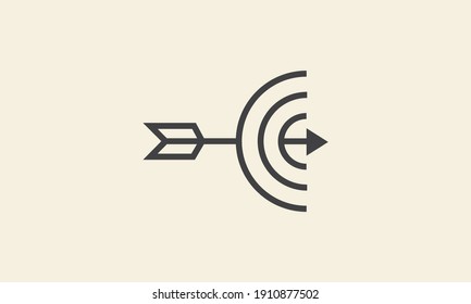 arrows lines with focus target logo vector icon symbol graphic design illustration