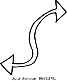 
flechas, líneas, guías, doodle, esbozo, ilustración gráfica vectorial dibujada a mano. Elementos del fondo blanco por separado