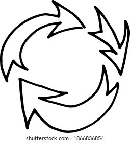 arrows, lines, guides, doodle, sketch, graphic vector illustration hand drawn. Elements on white background separately