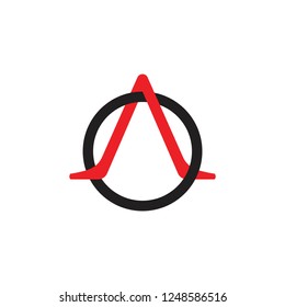 arrows up linked circle simple colorful logo