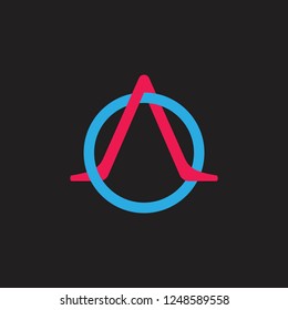 arrows up linked circle simple colorful logo