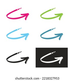 Las flechas de las señales de ubicación se establecen en colores diferentes.