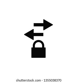 Arrows, lock, traffic, icon, flat. Element of security for mobile concept and web apps illustration. Thin flat icon for website design and development, app. Vector icon
