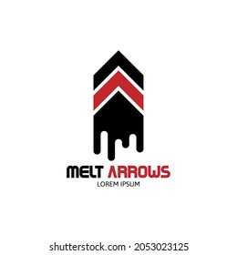 arrows logo design vector with melt