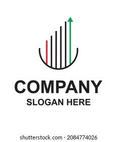 arrows logo element , financial logo concept, economic logo, business professional logo template with bars znd chart stock cons vector illustration image eps