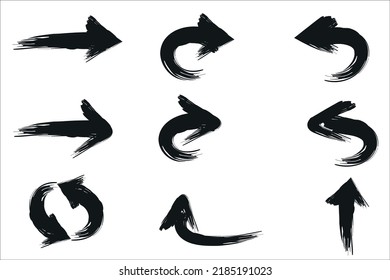 Flechas Ilustración de logotipos con pintor de brochas para web, marketing digital, presentación 
