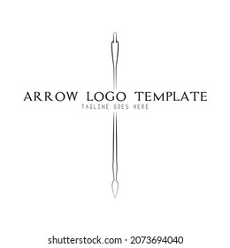 Arrows logo inspiration design template. Arrow line art vector illustration logo design. Bow and arrows icon logo for branding identity. Bow archer vector element.