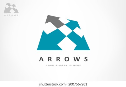 Arrows logo vector. Design illustration.