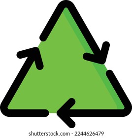 ilustración de residuos de reciclaje de ciclo de flechas con estilo plano