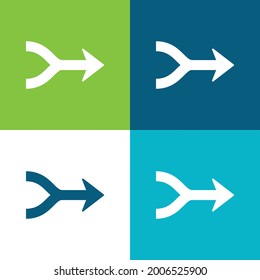 Arrows Merge Pointing To Right Flat four color minimal icon set