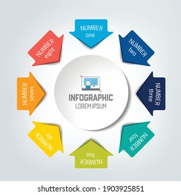 Arrows merging into one point. Infographics chart, scheme.