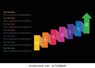 arrows merging into one point. Infographics chart 7