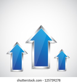 Arrows with metallic frame. EPS10 vector