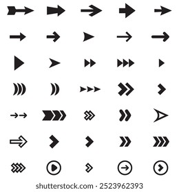 Arrows mini black set icons. abstract app symbol. Arrows vector collection button. circle, Cursor, Modern simple direction digital down computer design. EPS Vector illustration. arrows back black.