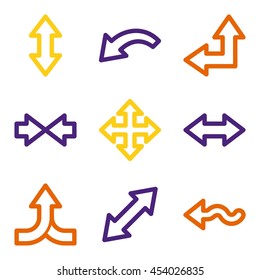 Arrows mobile icon, next step vector web sign. Business infographics symbols.